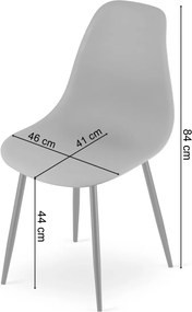 OFERTA Scaun gri ardezie OSAKA cu picioare negre II. calitate