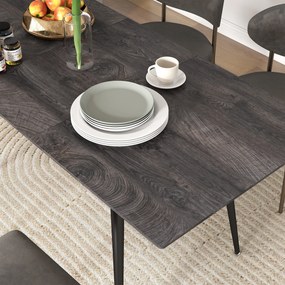 HOMCOM Masă Extensibilă pentru Sufragerie, 6-8 Persoane, 120-160x75 cm, Blat Efect Lemn, Picioare din Oțel | Aosom Romania