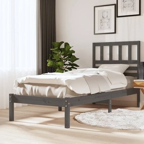 3101010 vidaXL Cadru de pat, gri, 90x200 cm, lemn masiv de pin
