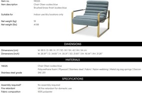 Fotoliu elegant design LUX Olsen, scalea blue