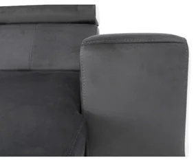 colţar în formă de U, piele ecologică albă/material textil gri, model dreapta, KAMELIA