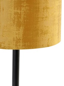 Lampa de masa moderna neagra cu abajur auriu 25 cm - Simplo