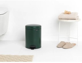 Cos de gunoi cu pedala Brabantia NewIcon 1003199, 5 L, Inchidere lina, Baza antiderapanta, Verde inchis