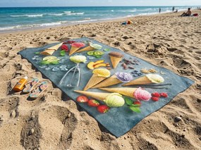 Prosop de plaja XXL cu uscare rapida GELATTO colorat 150 x 210 cm, 100% microfibra