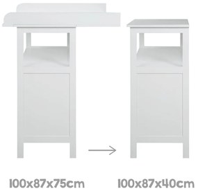 Comodă de copii gri cu masă de schimbat 87x100x75 cm Hamburg – Roba