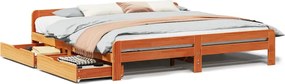 vidaXL Cadru de pat fără saltea, maro ceruit 200x200 cm lemn masiv pin