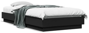 839596 vidaXL Cadru de pat, negru, 100x200 cm, lemn prelucrat