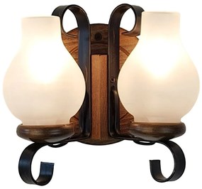 Aplica de perete rustica fabricata manual din lemn Roata WOOD-RO-AP2