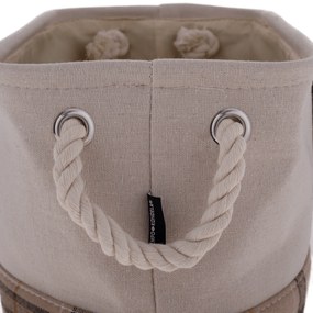 TEMPO-KONDELA MOLIS, coşuri din stofă cu mânere, set 2 buc., bej/maro