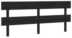 819089 vidaXL Tăblie de pat, negru, 184x3x81 cm, lemn masiv de pin