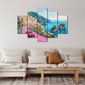 Tablou - Drum roz pe coastă (150x105 cm)