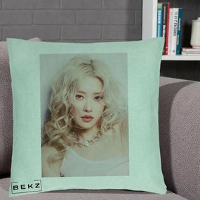 Perna Personalizata K-pop BLACKPINK Rose, 40x40 cm, Verde Menta, Husa Detasabila, Perna Inclusa, BEKZ®