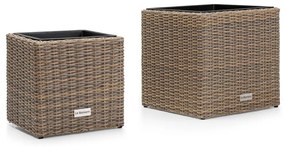 Set ghivece de grădină Bonami Essentials Natural, gri