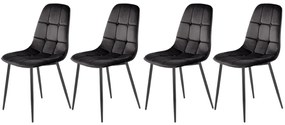 Set 4 scaune K417 velvet negru