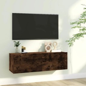 vidaXL Comodă TV de perete, stejar afumat, 100x30x30 cm,lemn prelucrat