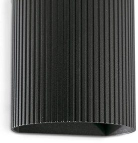 Aplica perete aluminiu striat negru, 1xGU10, SOLE round