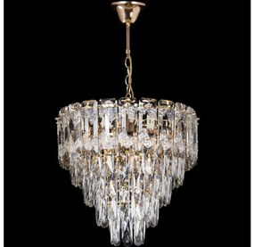 Candelabru LED cu lanț 7xE27/60W/230V + 4xLED/6W Ø 40 cm auriu