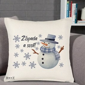 Perna Decorativa Zapada a Sosit Om de Zapada, 40x40 cm, Crem Reliefat, Husa Detasabila, Perna Inclusa, BEKZ®
