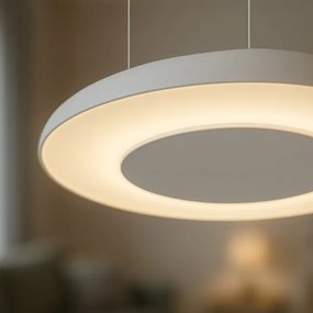 Lustră LED PIATTINO, suspendată pe cablu, 30W, 230V, 2700/3200/4000K, Ø 40 cm, albă