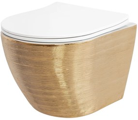 Vas wc Carlo Mini Gold periat suspendat cu capac softclose