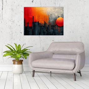 Tablou - Pictura abstractă a orașului (70x50 cm)