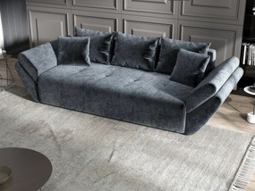 Canapea extensibilă dumonde cu ladă de depozitare si sezut confortabil din spuma high-density, Berlin Euphoria Grafit 250x100 cm