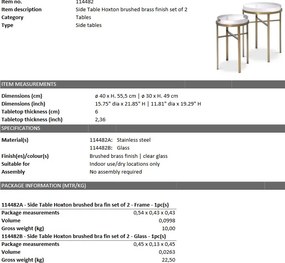 Set de 2 masute laterale design LUX Hoxton alama 114482 HZ