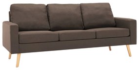 3056626 vidaXL Set de canapele, 2 piese, maro, material textil