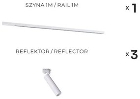 Zuma Line 3559 - Spot pentru șină LULU 3xGU10/35W/230V alb