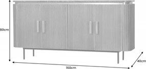 Comoda design retro cu blat din marmura Veneziano 160cm