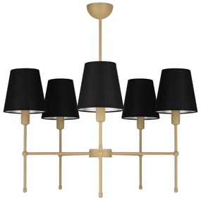 Candelabru pe tijă MADELA 5xE14/40W/230V negru/bej