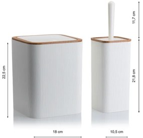 Set de baie ZOYA 5 buc. alb/maro