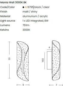 Aplica LED de perete design modern MANTA