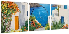 Tablou - Alee grecească (cu ceas) (90x30 cm)