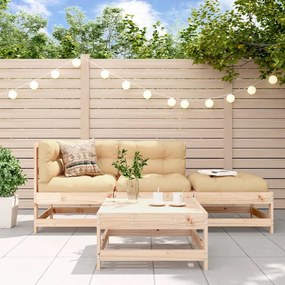 3186494 vidaXL Set mobilier relaxare de grădină, 4 piese, lemn masiv de pin