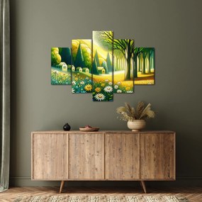 Tablou - Sat în galben-verde (150x105 cm)