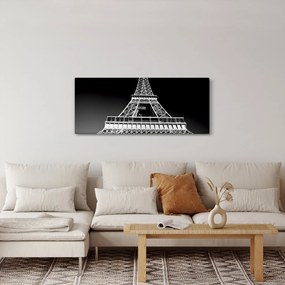Tablou - Turnul Eiffel, alb-negru (120x50 cm)