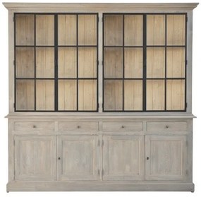 Vitrina, natur, din lemn masiv de pin, aspect vintage, Luberon