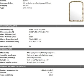 Oglinda decorativa design LUX Guinevere S 114355 HZ