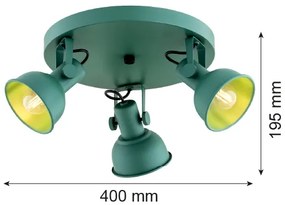 Spot LENORA 3xE14/7W/230V verde Argon 6265