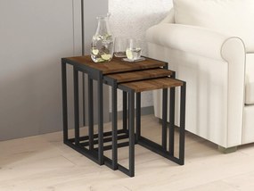 Set 3buc. măsuțe cafea Kibusa (nuc + negru). 1094332