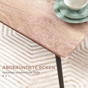 HOMCOM Set din 5 Piese cu Masă de Bucătărie Dreptunghiulară și 4 Scaune Moderne din MDF și Oțel, 110x70x75 cm , Maro | Aosom Romania