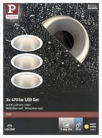 Paulmann 93410 - Set 3x LED 6,5W IP44, luminar baie COLE, dimabil, 230V