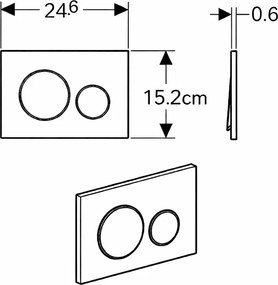 Clapeta actionare dubla rezervor wc ,sticla lucioasa lava, Geberit Sigma40 Lava
