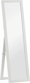 HOMCOM Oglindă de Podea pe Toată Înălțimea, cu Ramă și Suport, din Lemn și Sticlă, 37x40x155 cm, Albă | Aosom Romania