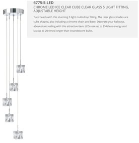 Lustra LED design modern Ice Cube H-116cm 6775-5-LED SRT