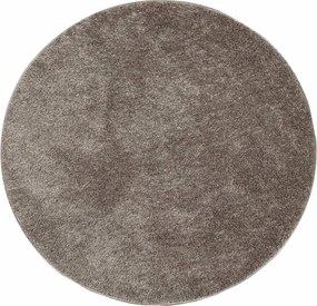 vidaXL Covor ISTAN, cu fire înalte, aspect lucios, gri, Ø 100 cm