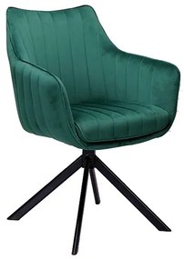 Scaun de bucaterie Azalia Velvet, verde/negru