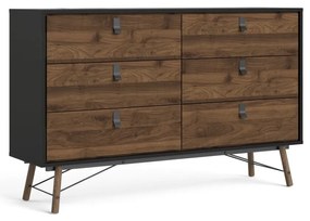 Comodă Tvilum Ry, 150x95 cm, maro închis-negru