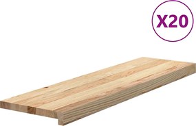 vidaXL Trepte scari 20 buc Stejar masiv netratat 90x25x2 cm